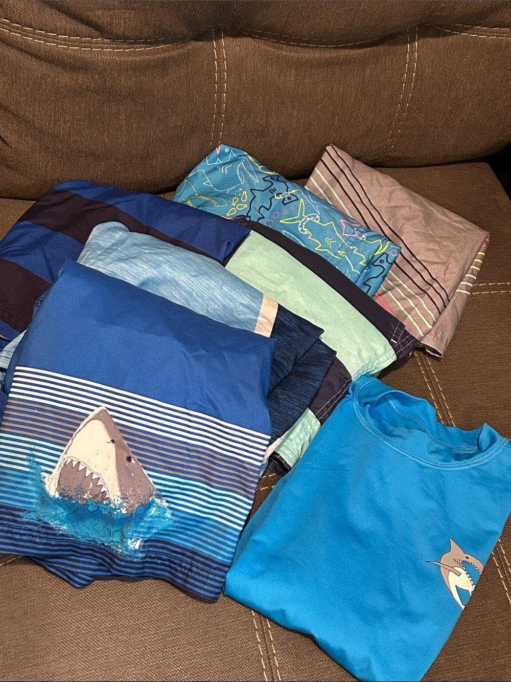 Target Kids Swim Shorts and Rash Guard - Blue, Aqua, Navy Bundle